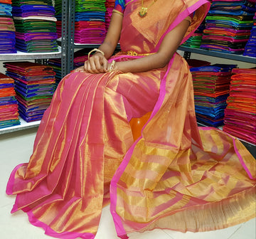 Uppada Silk Pink Color Saree